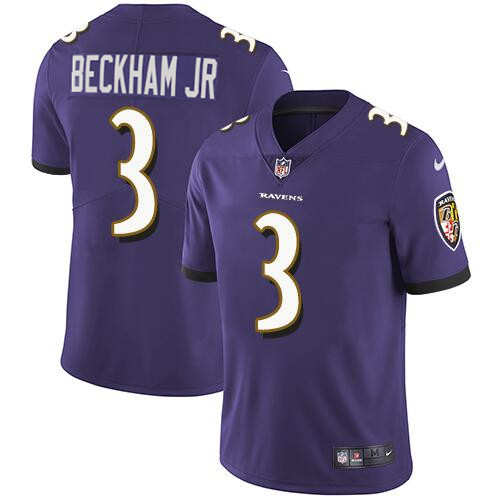 Baltimore Ravens #3 Odell Beckham Jr. Purple Vapor Untouchable Football Jersey